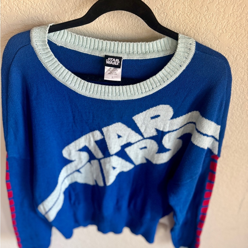 Star Wars Blue and White Crew Neck Sweater